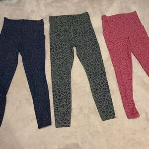 Athleta women’s medium Leopard Print Ankle Pants - Navy, Olive, Pink